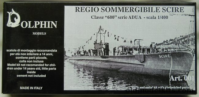 Dolphin 1/400 Scire Adua Class 600 Italian Navy Submarine, 001 plastic model kit